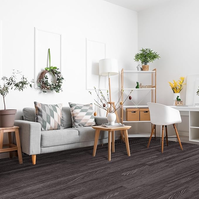 Sorbus 80 Sq. Ft. Wood Grain Floor Tiles Foam Mat EVA Interlocking Mats Tile 3/8-Inch Thick Flooring Wood Puzzle Exercise Mats w/Borders - Home Playroom Basement, Apartment, Trade Show, Baby, Dance