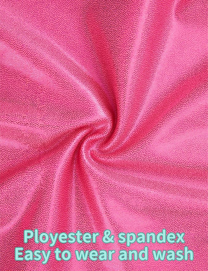 Nymphperi 2 Packs Gymnastics Leotard for Girls Sparkle Biketards with Shorts Kids Sleeveless Unitard One-Piece Dancewear