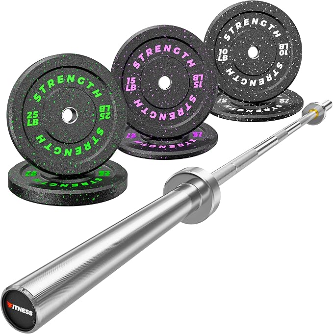 XDDIAS 2-Inch Bumper Plates, Barbell Rubber Olympic Weight Plates Set for Home Gym Strength Training, 20-260lbs, Multiple Options