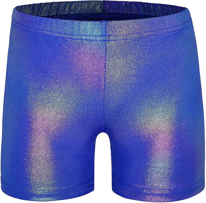 BAOHULU Gymnastics Leotards for Girls Long Sleeve Sparkly Cute Pattern Dance Outfit with Matching Shorts Set