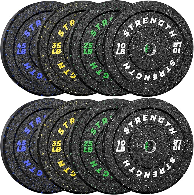 XDDIAS 2-Inch Bumper Plates, Barbell Rubber Olympic Weight Plates Set for Home Gym Strength Training, 20-260lbs, Multiple Options