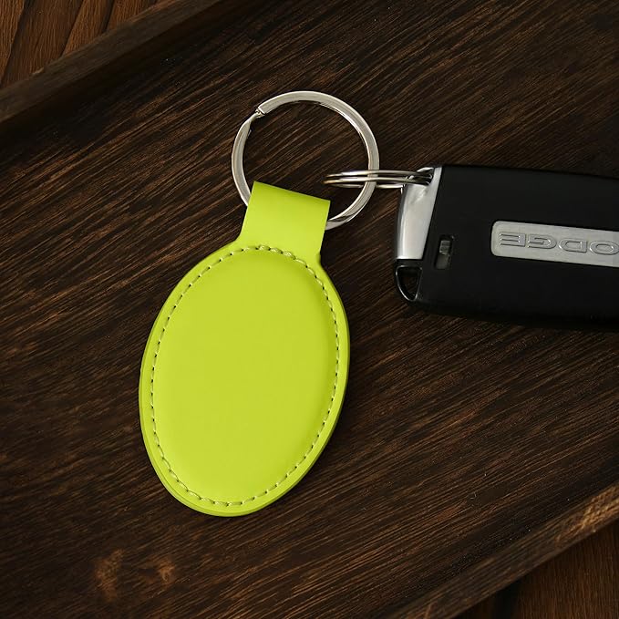 LaserGram Oval Keychain, Soccer Ball, Personalized Engraving Included