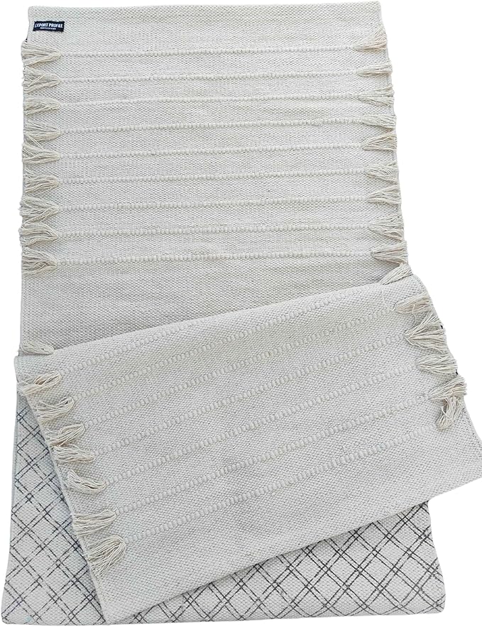Indian Handmade100 % Organic Anti Skid Multi Colour Cotton Yoga Mat - Eco-Friendly Hand-Woven Rug - Non-Slip & Thick (24”x72”x5mm) for Hot yoga & Everyday Fitness at Home - Comfortable & Foldable Extra-Long Mat