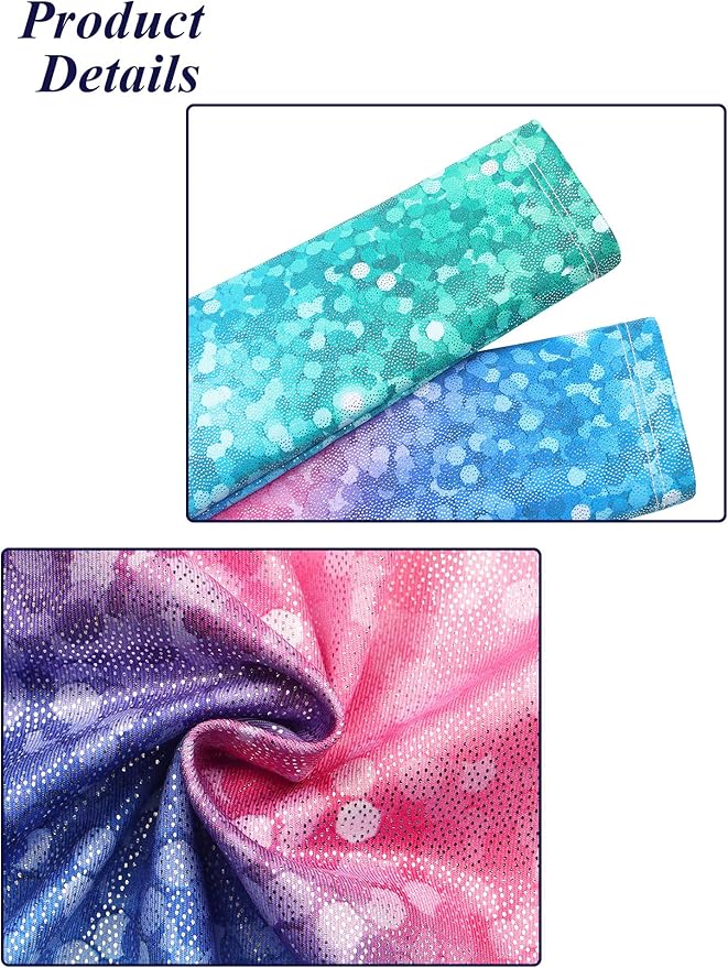 BAOHULU Leotards for Girls Gymnastics Long Sleeve Embroidery Shiny Black Diamond Dance Clothes