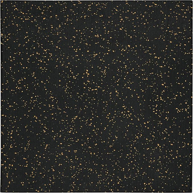 Genaflex Pro Heavy Duty Thick Rubber Gym Floor Tiles High Density Shock Absorbent Laminated Deadlift Mats - 1" Thick X 20" W X 20" L - 2.7 Sq. Ft. (Tan/Black, 10 Tiles - 27 Sq. Ft.)