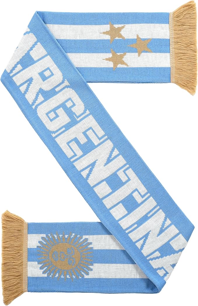 Euroscarves Argentina Soccer Knit Scarf (Stripes)