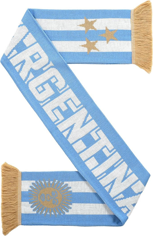 Euroscarves Argentina Soccer Knit Scarf (Stripes)
