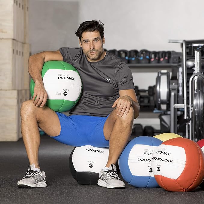 Champion Sports Rhino Slam Ball, 4-30 lb. Non-Slip Grip, Weightlifting, Crossfit, Home Gym, Fitness, 14" Diameter Balls, Optional Storage Rack/Tree Sold Separately