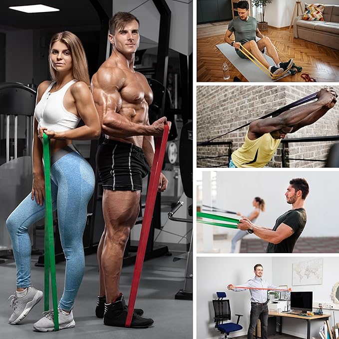 Workout Bands, Resistance Bands for Working Out, Stretch Bands, Long Gym Elastic Bands for Workout, Pull Up Training Bands for Body Stretching, Physical Therapy, Muscle Training