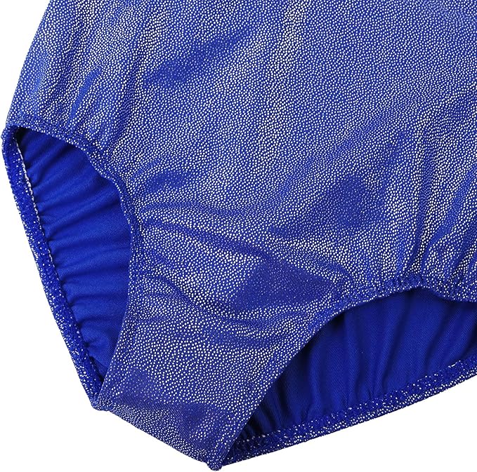 BAOHULU Gymnastics Leotards for Girls Long Sleeve Sparkly Cute Pattern Dance Outfit with Matching Shorts Set
