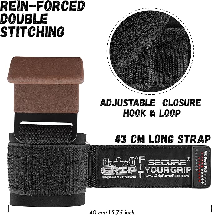 Premium Weight Lifting Hooks & Straps for Pull Ups & Deadlifts - Padded, Heavy Duty, Power Lifting Grips for Men & Women