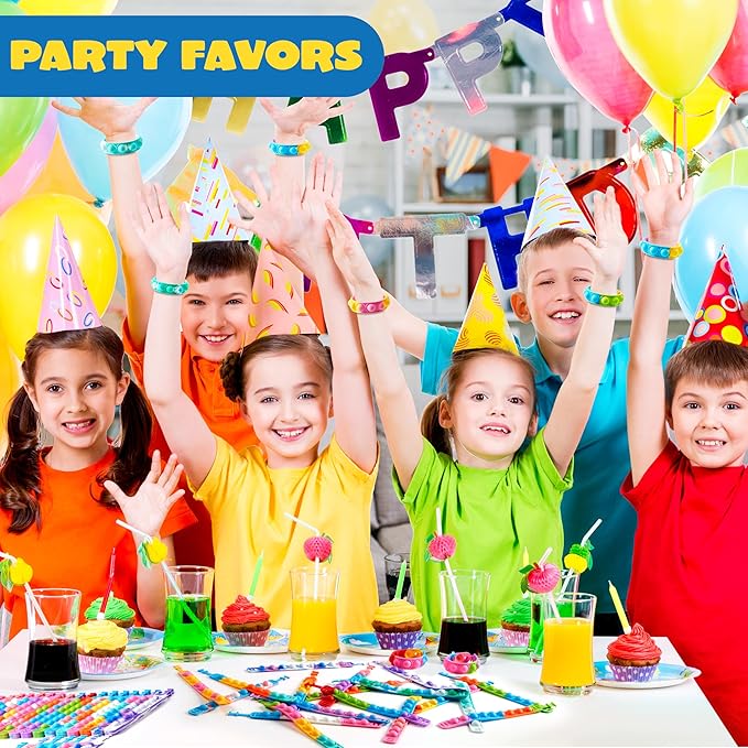 JOYIN Pop Fidget Toys pops Bulk 50 Pack Party Favors for Kids 4-8,8-12 Year, Fidget Bracelets Sensory Toys for Birthday Carnival Halloween Christmas Prizes Gifts Goodie Bags Stuffers for Kids