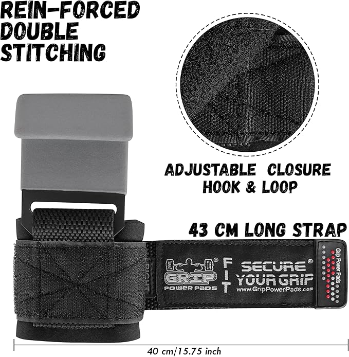 Premium Weight Lifting Hooks & Straps for Pull Ups & Deadlifts - Padded, Heavy Duty, Power Lifting Grips for Men & Women