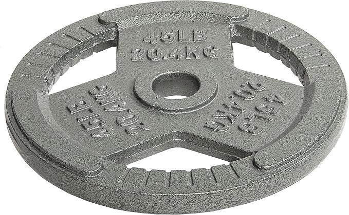 Fitvids Barbell Weight Set, Cast Iron 1" Standard Weight Plates Including 5FT Standard Barbell Bar & Star Locks, 95 Pounds Set (85 Lbs Plates + 10 Lbs Barbell Bar), Multiple Packages