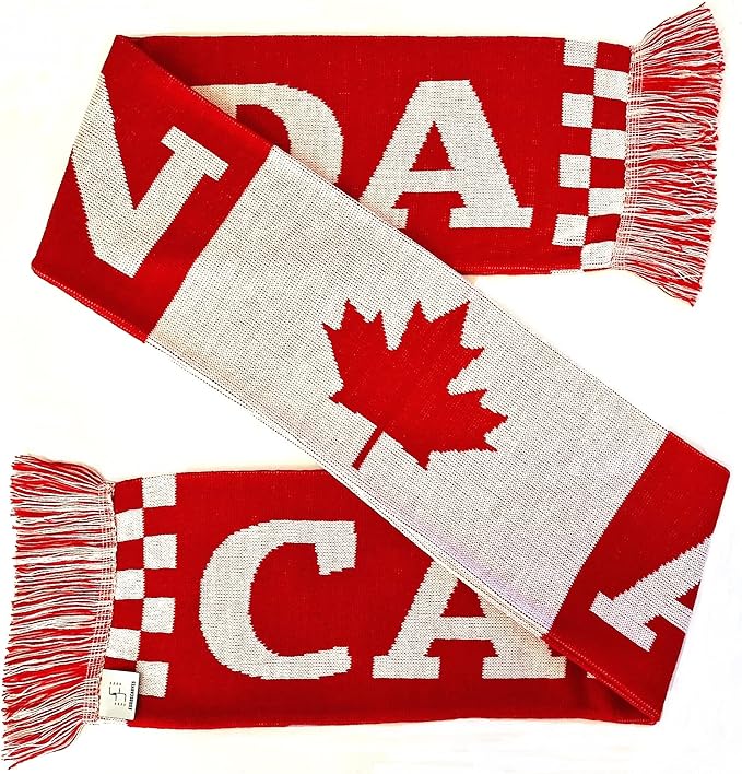 Euroscarves Canada Soccer Knit Scarf (Checkered)