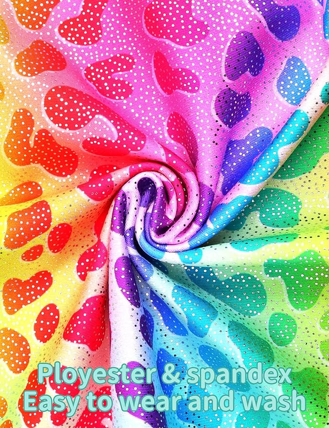 Nymphperi 2 Packs Gymnastics Leotard for Girls Sparkle Biketards with Shorts Kids Sleeveless Unitard One-Piece Dancewear