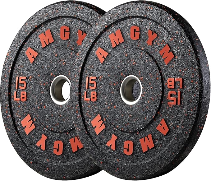 2 Inch Bumper Plates，10-500lbs，Barbell Rubber Olympic Weight Plates Set for Home Gym, Strength Training & Weight Lifting, Multiple Options Colors