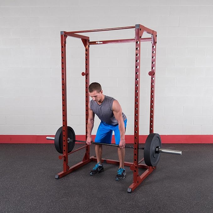 Best Fitness Power Rack - 14-Gauge Steel Home Gym with 500lb Capacity, Chin Bar, 23 Adjustable Safety Bars, Optional LAT & Dip Attachments