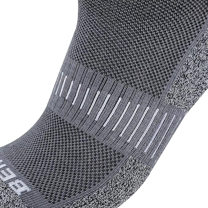BERING Men's Athletic Running Ankle Socks Cushioned Heel Tab (6 Pairs)