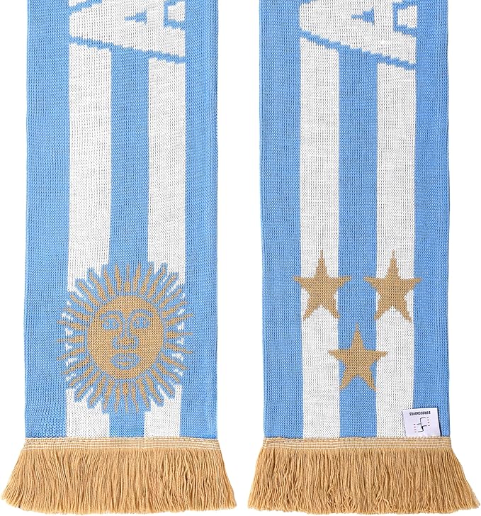 Euroscarves Argentina Soccer Knit Scarf (Stripes)