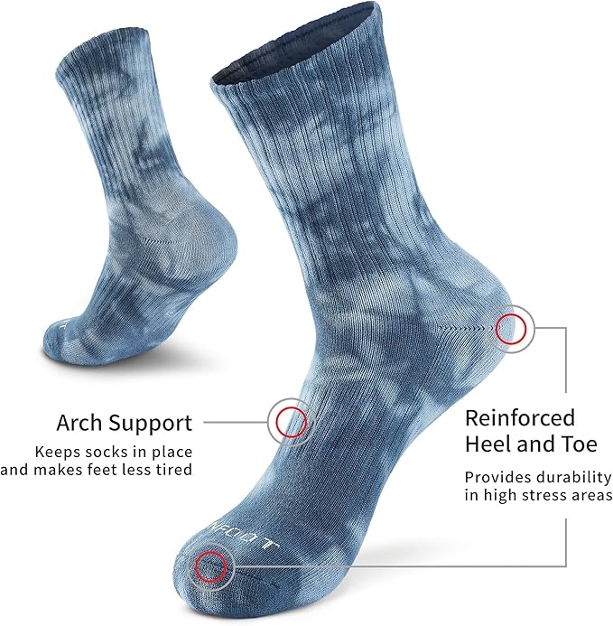 MONFOOT Women's and Men's 3-8 Pairs Athletic Cushion Crew Socks Multi