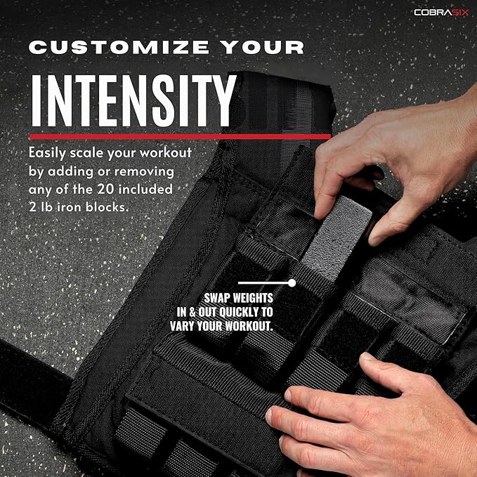 Weighted Vest for Men | Adjustable Weight Vest with Removable Iron Weights | Heavy Duty Workout Vests for Walking, Running, CrossFit, Strength Training, Rucking & Calisthenics | 35lbs & 44lbs