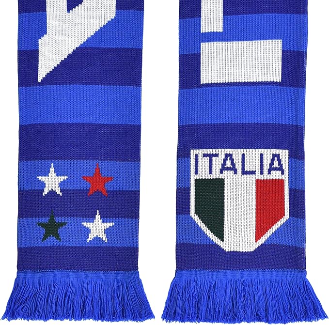 Euroscarves Italy Italia Soccer Knit Scarf (Two-Tone Blue)