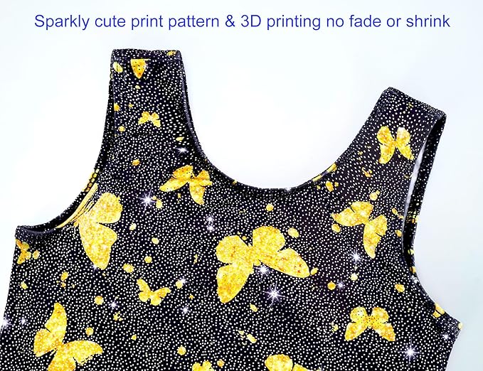 Domusgo Gymnastics Leotards for Girls Sparkly One-Piece Pro Kids Unitard Biketards with Shorts