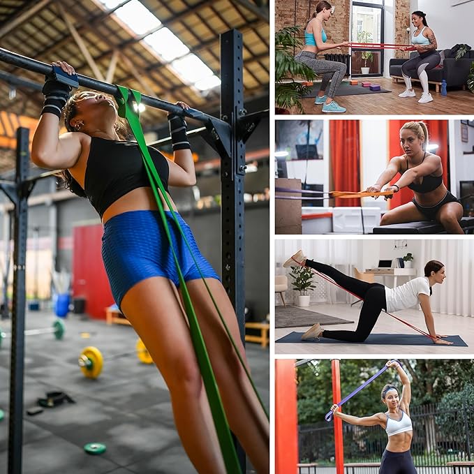 Workout Bands, Resistance Bands for Working Out, Stretch Bands, Long Gym Elastic Bands for Workout, Pull Up Training Bands for Body Stretching, Physical Therapy, Muscle Training