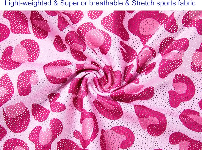 Domusgo Gymnastics Leotards for Girls Sparkly One-Piece Pro Kids Unitard Biketards with Shorts