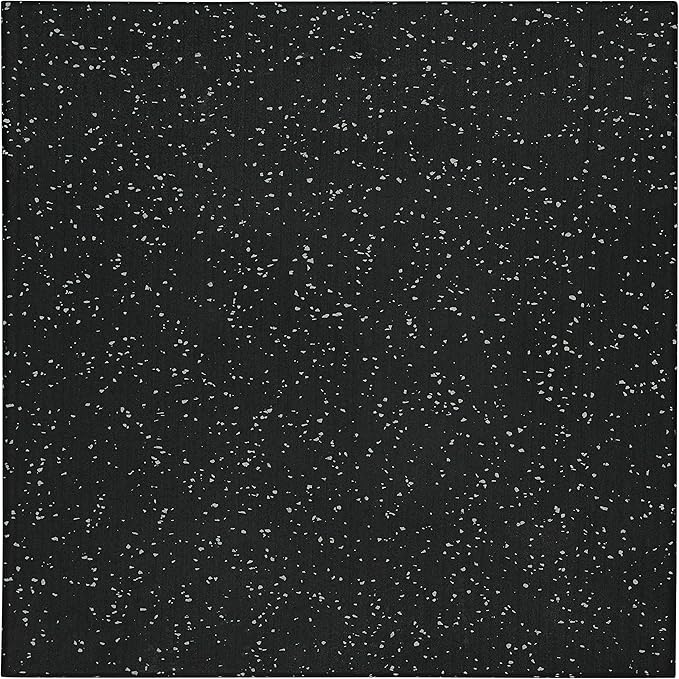 Genaflex Pro Heavy Duty Thick Rubber Gym Floor Tiles High Density Shock Absorbent Laminated Deadlift Mats - 1" Thick X 20" W X 20" L - 2.7 Sq. Ft. (Grey/Black, 12 Tiles - 32 Sq. Ft.)