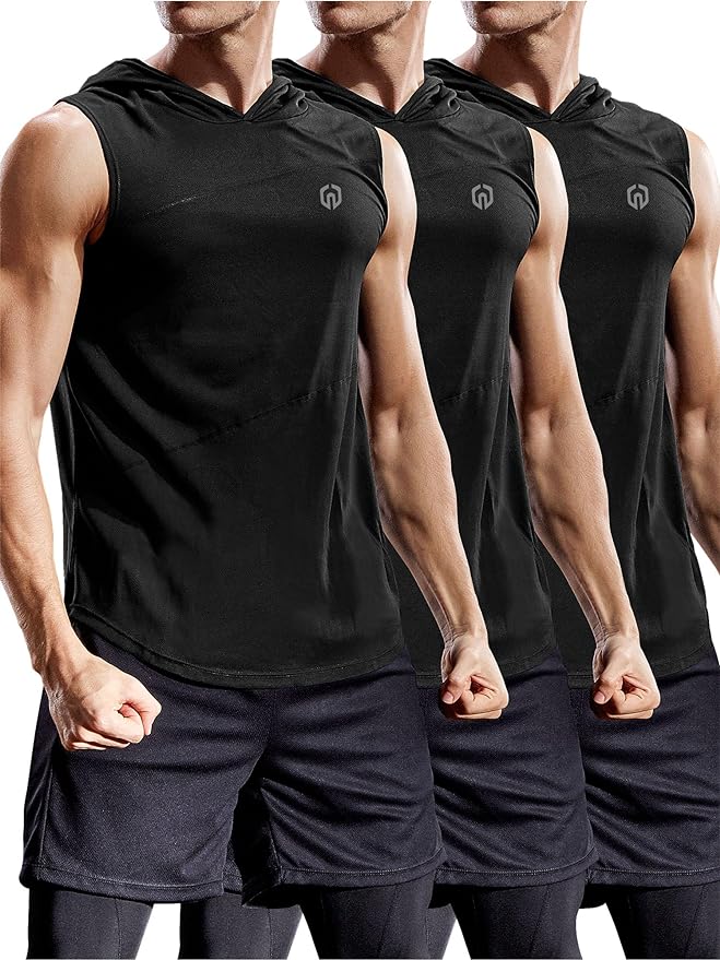 NELEUS Dry Fit Workout Athletic Muscle Tank Top Running Shirts with Hoods