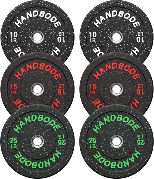 2-Inch Weight Plates High Bounce, Olympic Bumper Plate Set 45/100/160/190/260/300lb, Colored Weight Plates Set for Home Gym, Barbell Weights Rubber Strength Training Plate for Weight Lifting