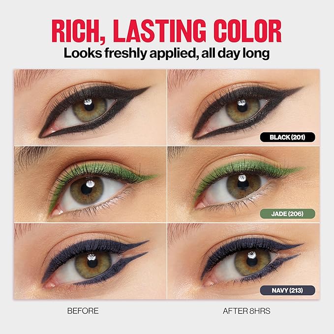 REVLON ColorStay Pencil Waterproof Eyeliner, Smudge-Proof, Eye Makeup with Built-In Sharpener, 215 White, 0.01 oz
