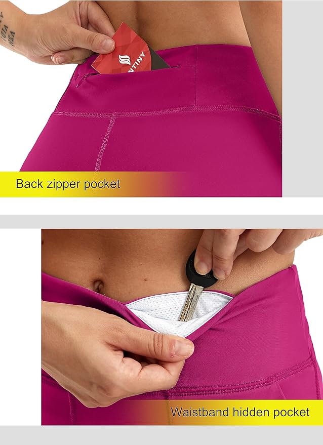SANTINY Women's 6'' Athletic Long Shorts with 4 Pockets High Waisted Bermuda Shorts for Women Walking Running Casual