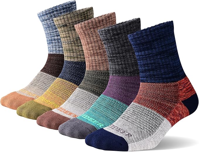 FEIDEER mens Modern Hiking socks, Athletic Cushioned Cotton Socks with Arch Support
