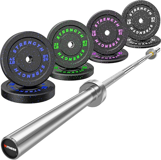 XDDIAS 2-Inch Bumper Plates, Barbell Rubber Olympic Weight Plates Set for Home Gym Strength Training, 20-260lbs, Multiple Options