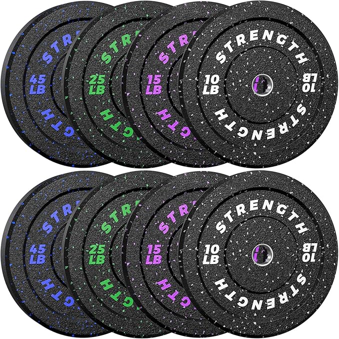 XDDIAS 2-Inch Bumper Plates, Barbell Rubber Olympic Weight Plates Set for Home Gym Strength Training, 20-260lbs, Multiple Options