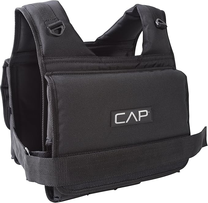 CAP Barbell Adjustable Weighted Vest | 20-150 lbs | Heavy-Duty Workout Vest with Removable Iron Weights for Strength Training, Cardio, Running, and Calisthenics