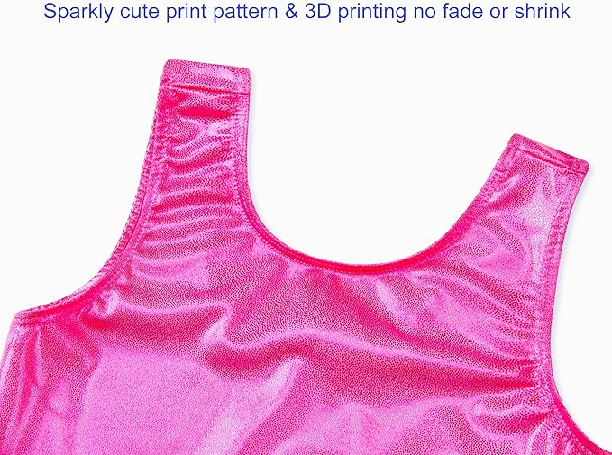 Domusgo Gymnastics Leotards for Girls Sparkly One-Piece Pro Kids Unitard Biketards with Shorts