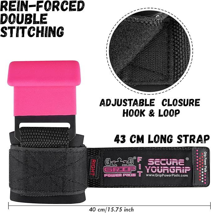 Premium Weight Lifting Hooks & Straps for Pull Ups & Deadlifts - Padded, Heavy Duty, Power Lifting Grips for Men & Women