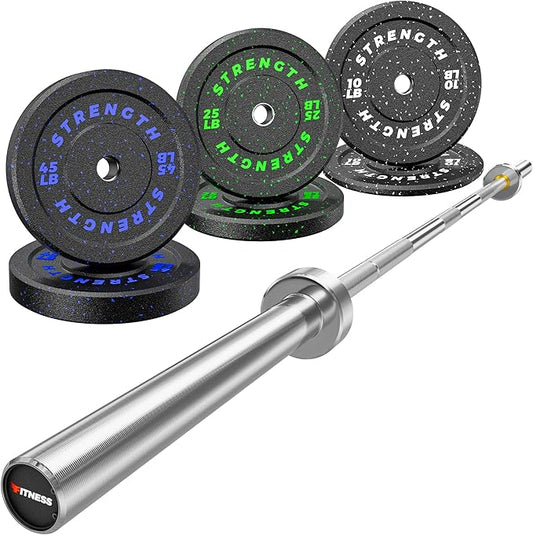 XDDIAS 2-Inch Bumper Plates, Barbell Rubber Olympic Weight Plates Set for Home Gym Strength Training, 20-260lbs, Multiple Options