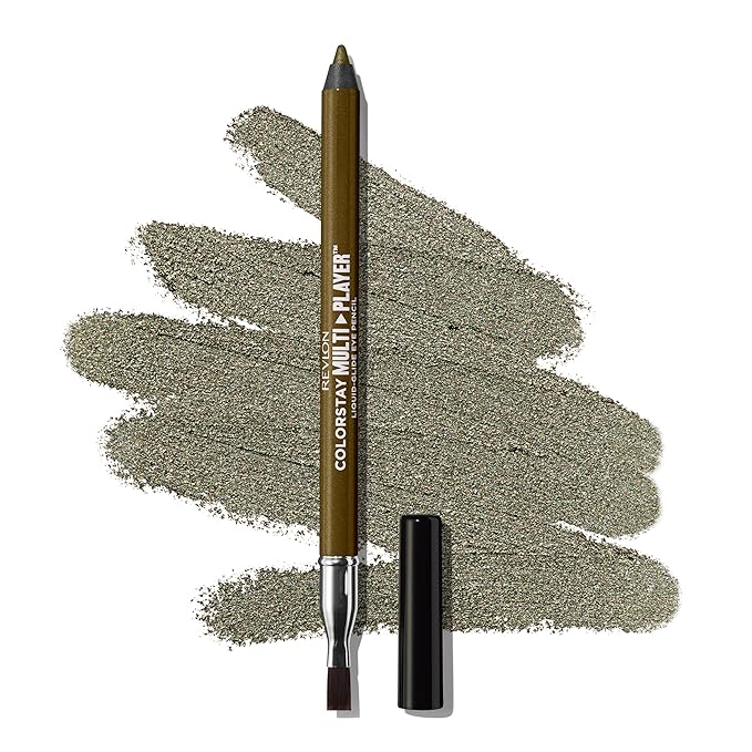 REVLON ColorStay Multiplayer Liquid-Glide Eye Pencil, Multi-Use Makeup With Blending Brush, Blends Then Sets, Creamy Texture, Waterproof, Smudge-proof, Longwearing, 405 Fortress, 0.03 Oz