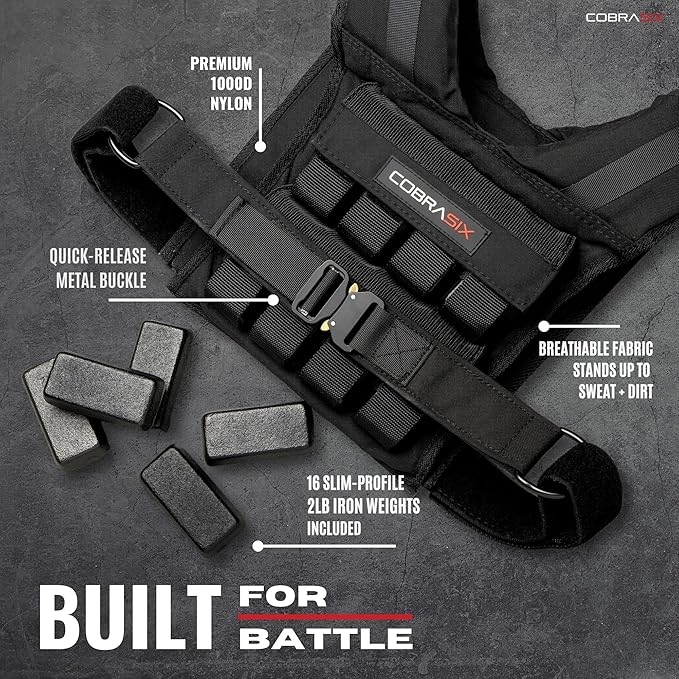 Weighted Vest for Men | Adjustable Weight Vest with Removable Iron Weights | Heavy Duty Workout Vests for Walking, Running, CrossFit, Strength Training, Rucking & Calisthenics | 35lbs & 44lbs