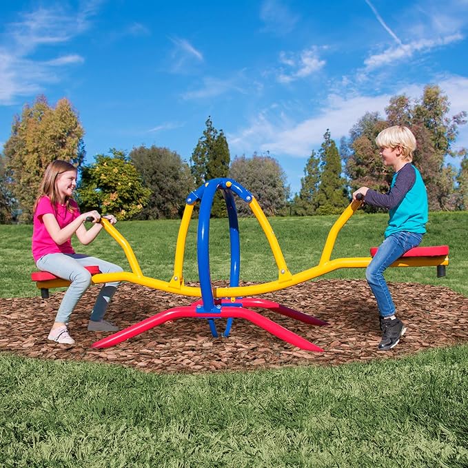 Gym Dandy Indoor & Outdoor Playground Equipment Teeter Totters, 360 Spinning Seesaw, Swing Set for Children Exercises Age 3-12