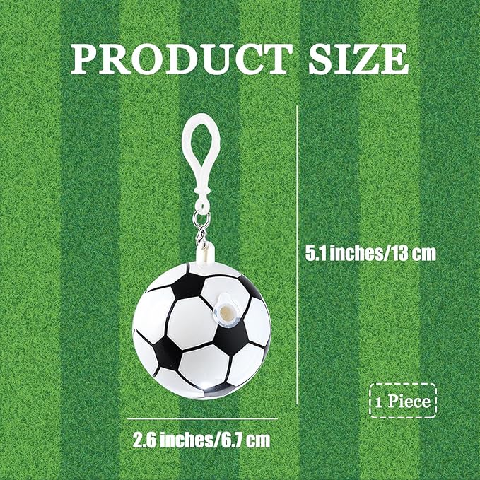 MIUPOO Soccer Water Gun Keychain,Football Keyrings,Soccer Gifts Backpack charm Pendant Key Chains,Prank Water Gun,1 Piece