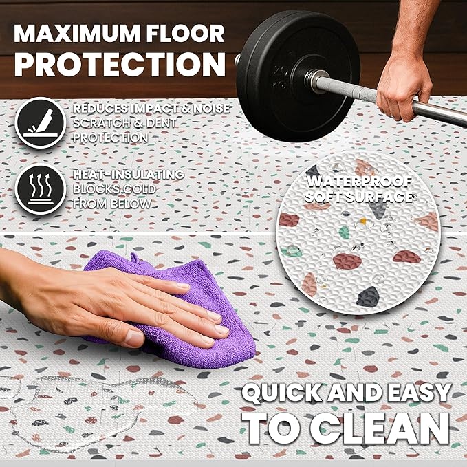 bemaxx Gym Mats Set - 18 pcs EVA Interlocking Foam Floor Tiles (12.6"x12.6"x0.4") 18sqft Protective Gym Flooring Sports Home Workout Exercise Mats Puzzle Garage Fitness Play-Room Garage Pool Treadmill