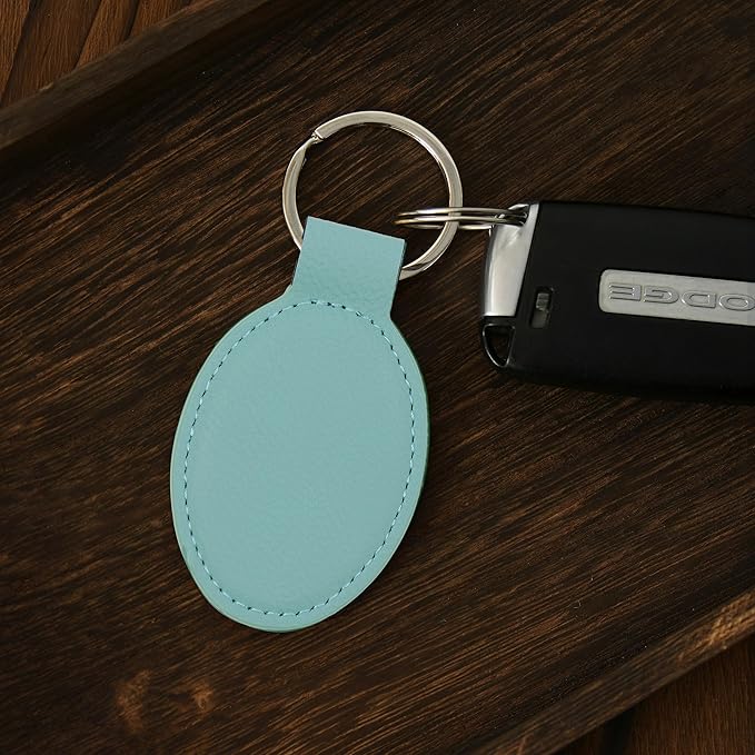 LaserGram Oval Keychain, Soccer Ball, Personalized Engraving Included