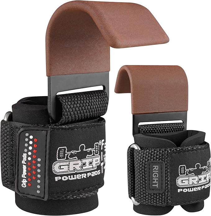 Premium Weight Lifting Hooks & Straps for Pull Ups & Deadlifts - Padded, Heavy Duty, Power Lifting Grips for Men & Women