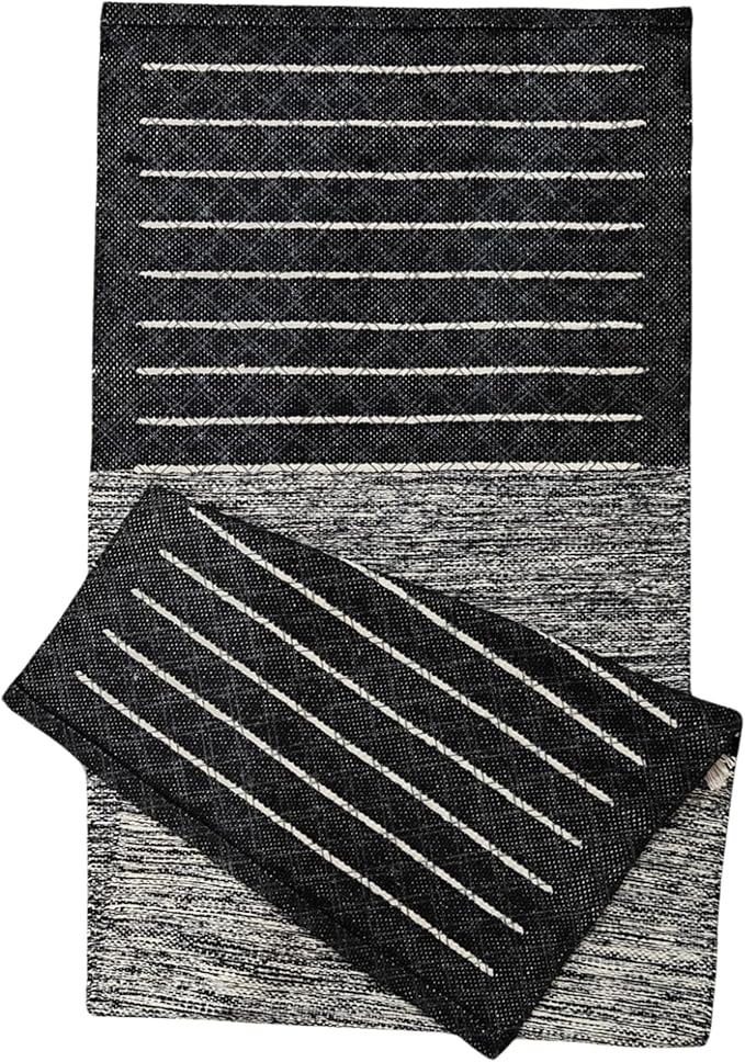 Indian Handmade100 % Organic Anti Skid Multi Colour Cotton Yoga Mat - Eco-Friendly Hand-Woven Rug - Non-Slip & Thick (24”x72”x5mm) for Hot yoga & Everyday Fitness at Home - Comfortable & Foldable Extra-Long Mat